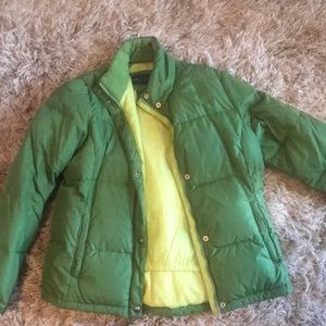 Green puffy jacket